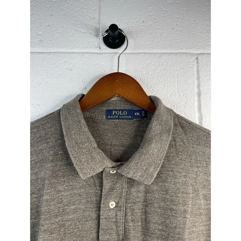Polo Ralph Lauren Shirt Mens XXL Brown Long Sleeve Cotton Casual Pullover Dress